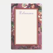 Lila ROSE TONT WULSTIGES SCHNITT-SAMT-Bild Post-it Klebezettel (Vorderseite)