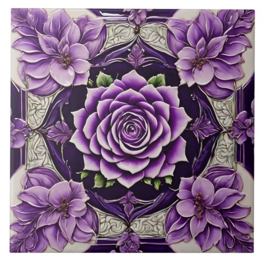 Lila Rose Trendy Beautiful Collection Fliese (Vorderseite)