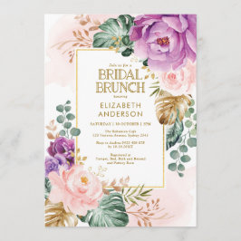 Lila Rose Tropische Vegetation Bridal Brunch Einladung
