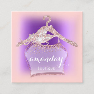 Lila Rose Tuch Hanger Fashion Boutique Quadratische Visitenkarte