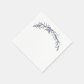 Lila Rose und Eukalyptus Serviette (Ecke)