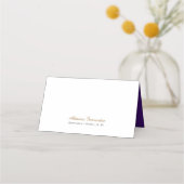 Lila Rose und Goldleaf-Namensplatte Platzkarte (Rückseite)