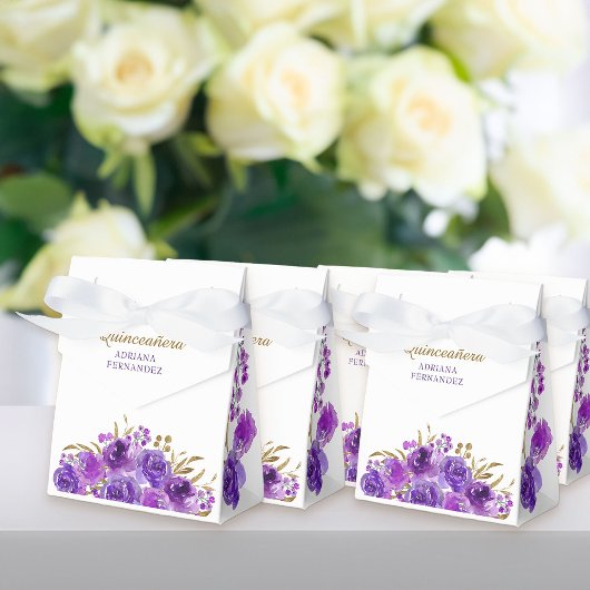 Lila Rose und Goldleaf Personalisiert Geschenkschachtel