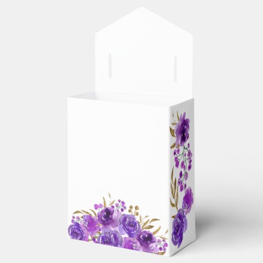 Lila Rose und Goldleaf Personalisiert Geschenkschachtel (Geöffnet)