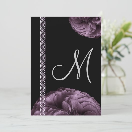 Lila Rose- und Hochzeitsankündigungen Einladung (Stehend Vorderseite)