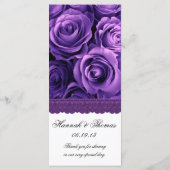 LILA ROSE und LILA LACE-Hochzeitsprogramm Programm (Rückseite)