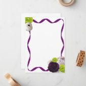 Lila Rose und Multifunktionsband Mitteilungskarte (Vorderseite/Rückseite Beispiel)