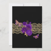 Lila Rose und Schmetterling Quinceañera Einladung (Rückseite)