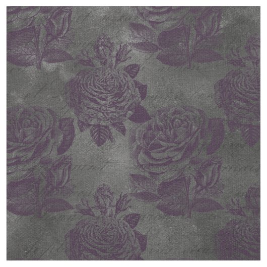 Lila Rose und Schreiben auf Grau Stoff (Nahaufnahme)