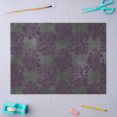 Lila Rose und Schwarzes Skript auf Grau-Dekoupage Seidenpapier (Basteln)