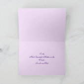 Lila Rose- und SpitzenGreyerkarte Karte (Innenseite)