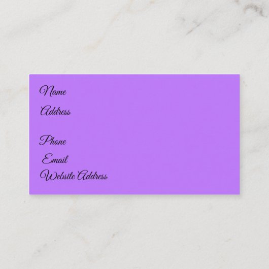 Lila Rose Visitenkarte (Rückseite)