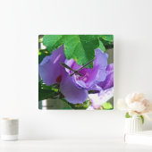 Lila Rose von Sharon oder von Hibiskus Syriacus Quadratische Wanduhr (Zuhause)