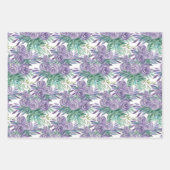 Lila Rose Wasserfarben Handlackiert Geschenkpapier Set (Vorderseite 3)