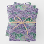 Lila Rose Wasserfarben Handlackiert Geschenkpapier Set (Beispiel)