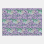 Lila Rose Wasserfarben Handlackiert Geschenkpapier Set (Vorderseite)