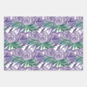 Lila Rose Wasserfarben Handlackiert Geschenkpapier Set (Vorderseite 2)