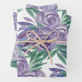 Lila Rose Wasserfarben Handlackiert Geschenkpapier Set (Beispiel)