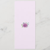 Lila Rose Wasserfarbene Blume Menüs Menükarte (Rückseite)