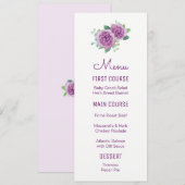 Lila Rose Wasserfarbene Blume Menüs Menükarte (Vorne/Hinten)