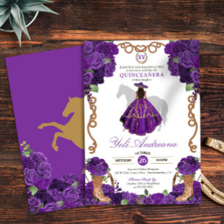 Lila Rose Western Charra Vestidos Quinceanera Einladung