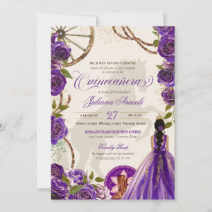 Lila Rose Western Ranch Charro Quinceanera Einladung