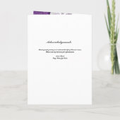 Lila Rosen-Begräbnis-Programm Programm (Rückseite)