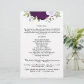 Lila Rosen Bi-Fold Hochzeitsprogramm Extra-Seite (Stehend Vorderseite)