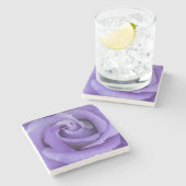 Lila Rosen-Blumen-Stein-Untersetzer Steinuntersetzer (Seitenansicht)