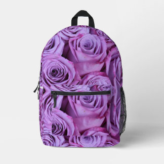 Lila Rosen Blumenmuster Kinder Bedruckter Rucksack