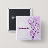 Lila Rosen-Brautjungfern-Knopf-Button Button (Vorne & Hinten)