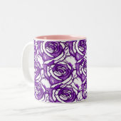 Lila Rosen-Entwurfs-Tasse Zweifarbige Tasse (Vorderseite Links)
