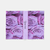Lila Rosen Fleecedecke (Vorderseite (Horizontal))