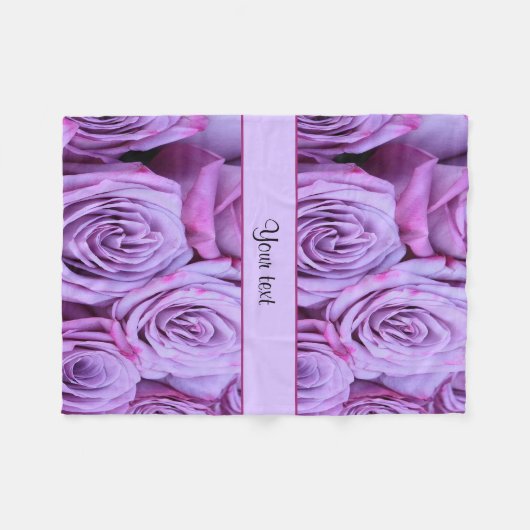 Lila Rosen Fleecedecke (Vorderseite (Horizontal))