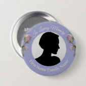Lila Rosen Gedenkfoto-Button Button (Vorne & Hinten)