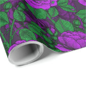 Lila Rosen Geschenkpapier (Rolleneckpunkt)