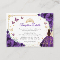 Lila Rosen Gold Quinceanera Empfangsdetails