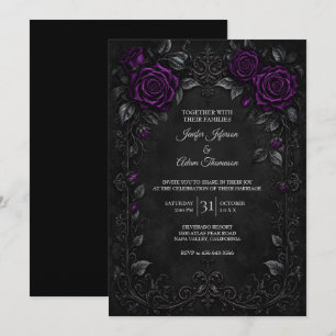 Lila Rosen Hochzeitseinladung Einladung