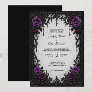 Lila Rosen Hochzeitseinladung Einladung