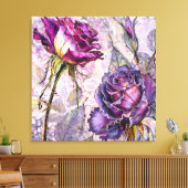 Lila Rosen Leinwanddruck (Insitu (Wohnzimmer))