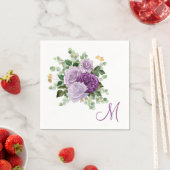 Lila Rosen Monogramm Serviette (Beispiel)