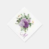 Lila Rosen Monogramm Serviette (Ecke)