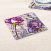 Lila Rosen Papier Untersetzer (angewinkelt)