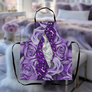 Lila Rosen Silber Luxus Elegante Flüssigtextur Schürze