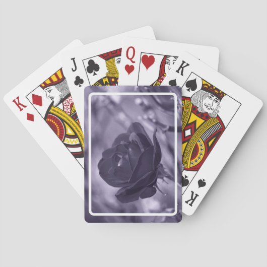 Lila Rosen Spielkarten (Rückseite)