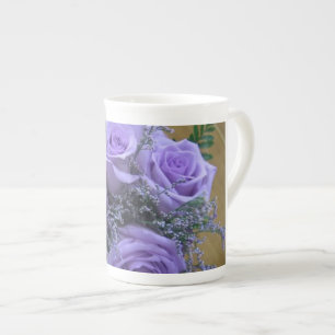 Lila Rosen-Tasse Porzellantasse