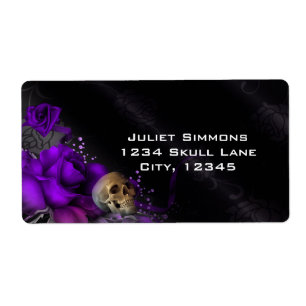 Lila Rosen + Totenkopf Gothic Goth Fantasy Magisch