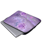 Lila Rosen u. Musik 13" Laptop-Hülse Laptopschutzhülle (Vorne Knopf)