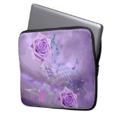Lila Rosen u. Musik 13" Laptop-Hülse Laptopschutzhülle (Vorderseite Links)