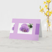 Lila Rosen- und Hochzeitsringkarte Karte (Gelbe Blume)